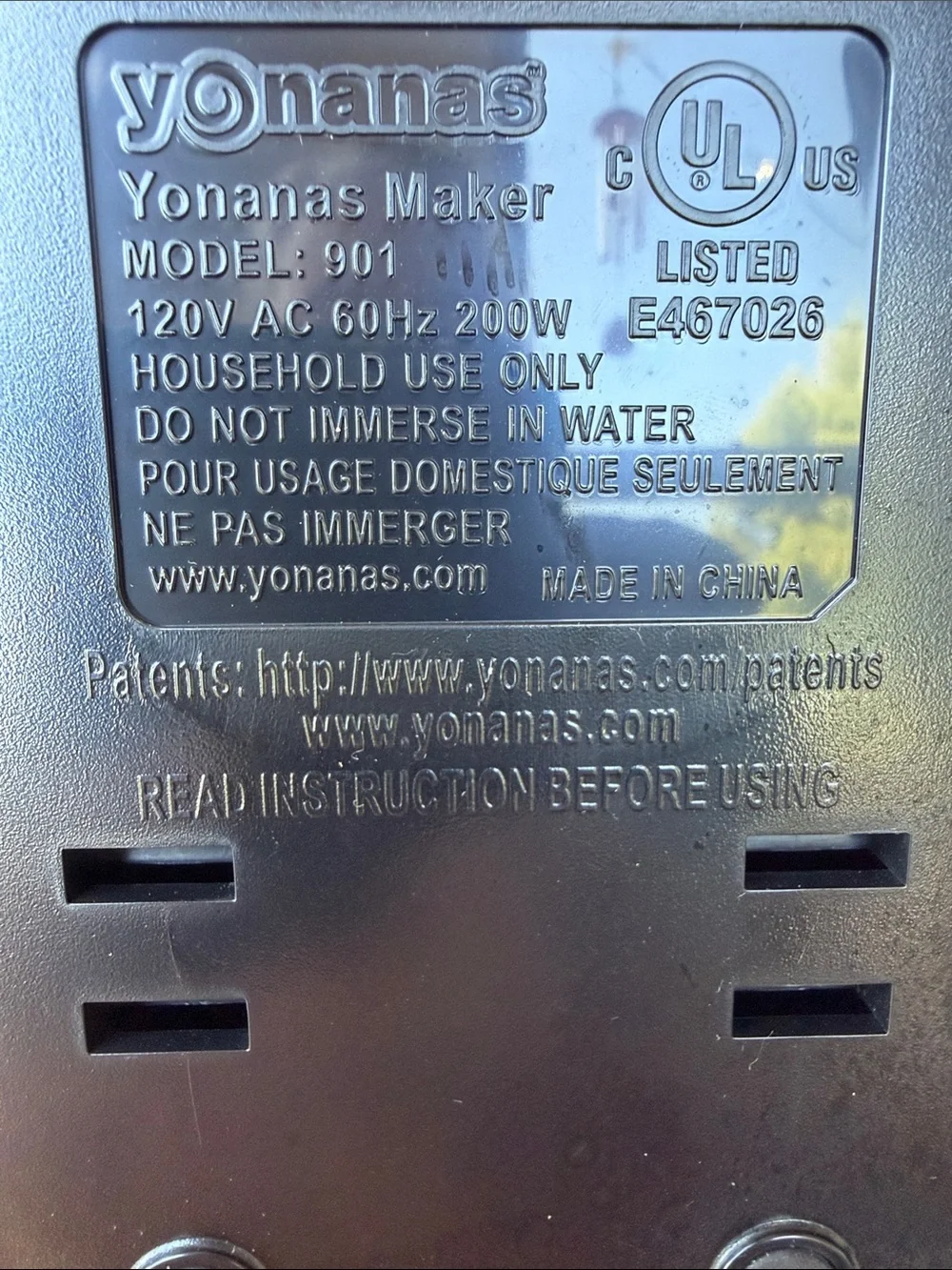 Yonanas Frozen Dessert Maker